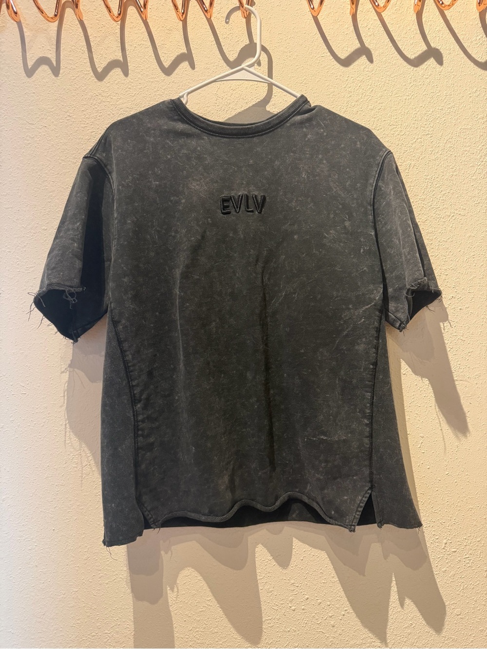 EVLV UNISEX Short Sleeve Washed Black Tee